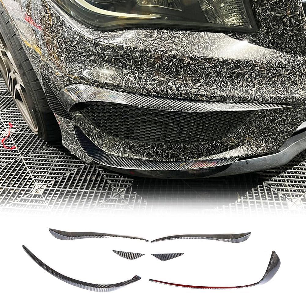 Front Bumper Canard Vent fits Mercedes Benz CLA Class W117 C117 CLA250 CLA45 AMG Sedan 2013-2015 Carbon Fiber CF Air Fender Scoop Spoiler Protector Winglets Splitter Cover Trims