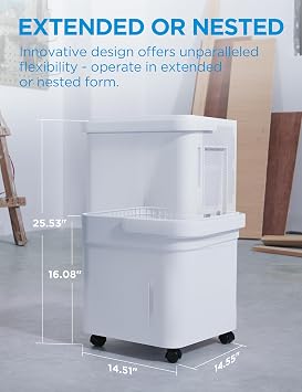Midea Cube 35 Pint Dehumidifier for Basement and Rooms at Home for up to 3,500 Sq. Ft., Smart Control, Compatible with Alexa (White), Drain Hose Included