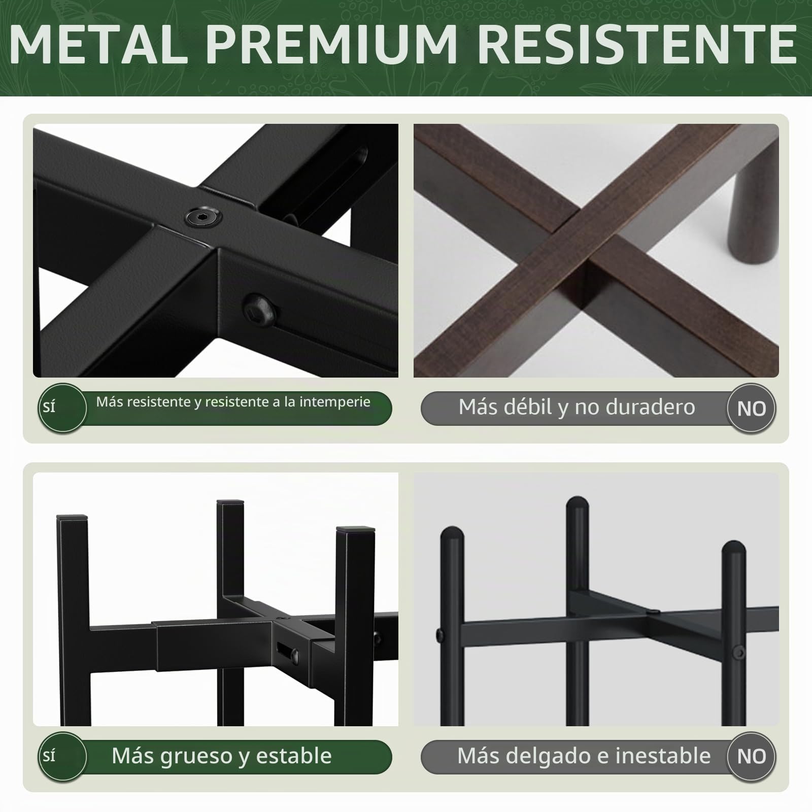 ZMTECH Soporte ajustable para plantas de metal negro, 20 – 35 cm, moderno soporte para macetas Midcentury para plantas en macetas en interiores y exteriores, para esquina de la habitación, balcón,