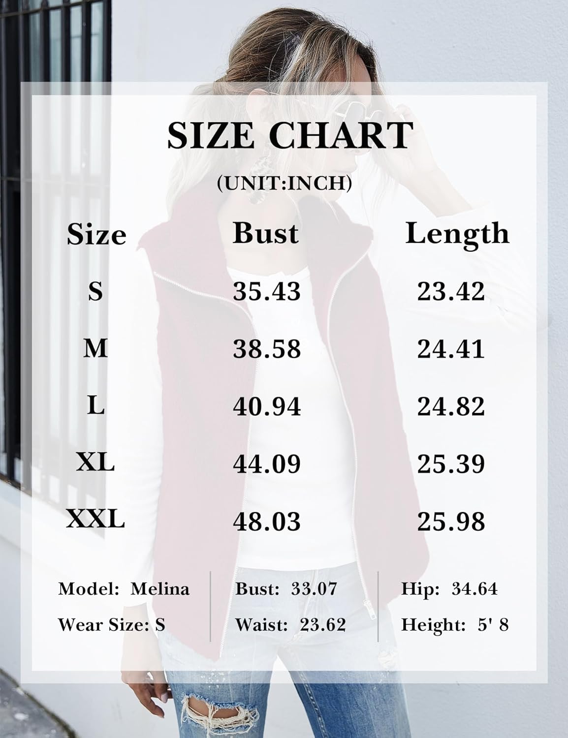 LOMON Womens Fuzzy Sherpa Fleece Jacket Lightweight Vest Cozy Sleeveless Cardigan Zipper Waistcoat Outerwear with Pocket - Image 6