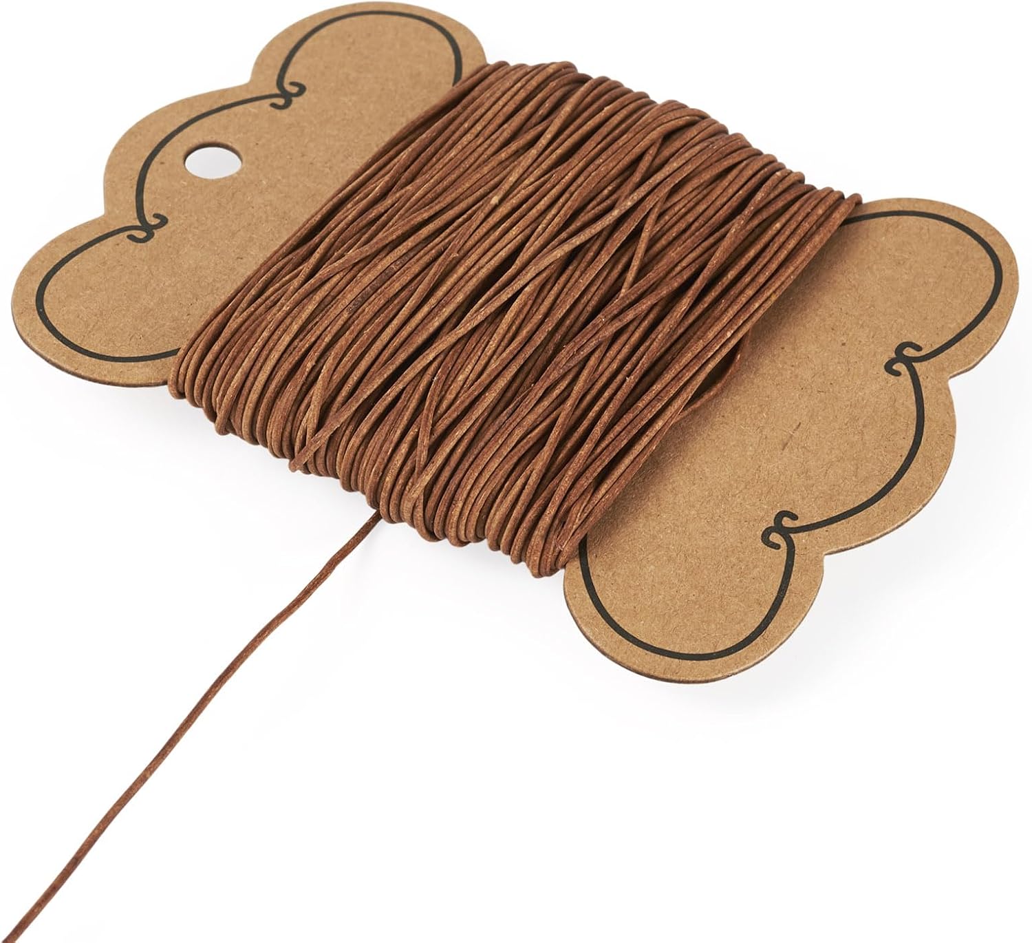 Beadthoven 27.34 Yards 1mm Cowhide Leather Cord for Crafts, Brown Genuine Round Leather Rope Lacing String for Bracelet Necklace Jewelry Making Braiding Wraps Choker Bracelets DIY Crafts Supplies