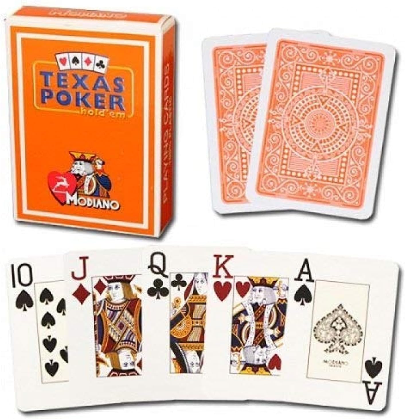 Poker stuff India Modiano Poker Cards Plastic Playing Cards 14 Years and Above 52 Pc in 1 Pack Orange