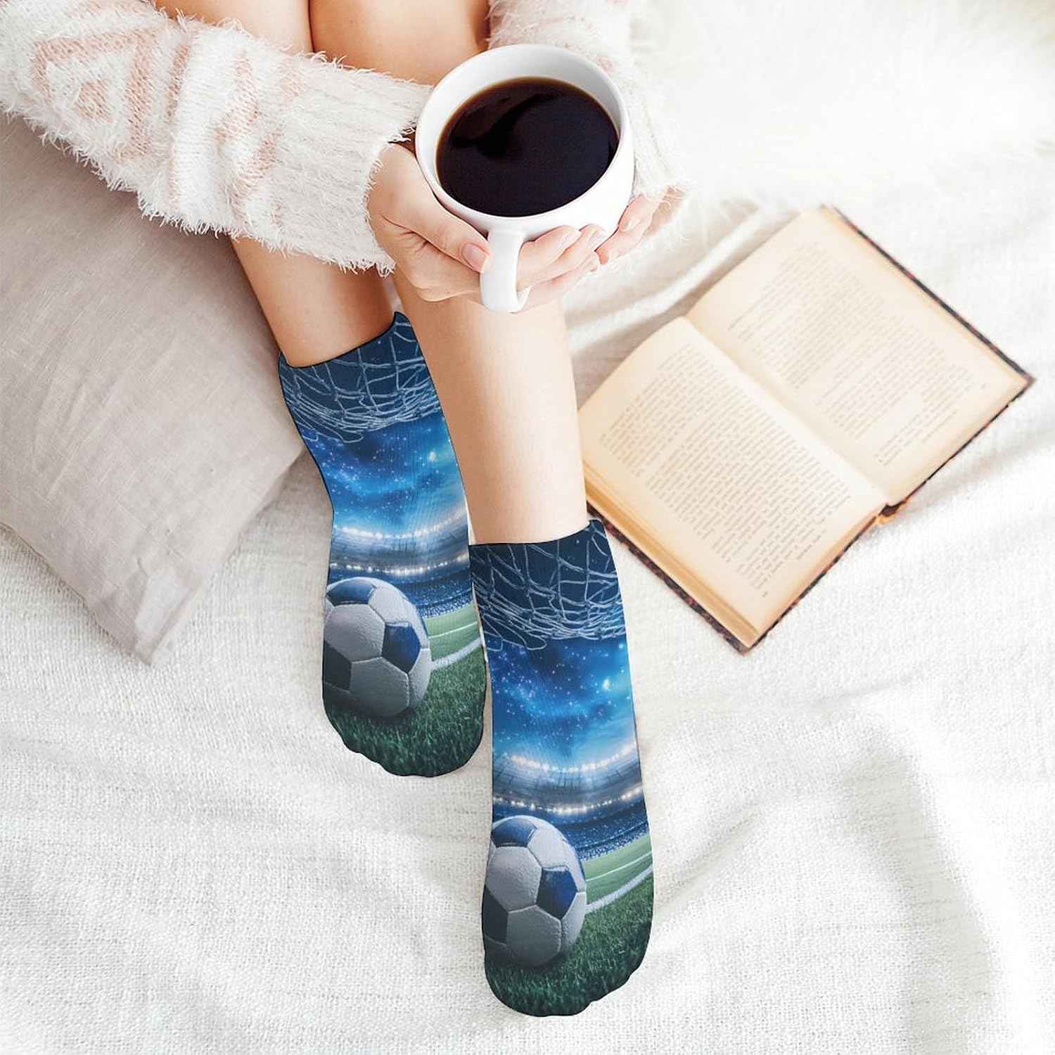 Football Sports Soccer Ball 5 Pairs Ankle Socks Athletic Low Cut No Show Short Socks for Men Women