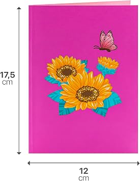 Pop-Up Card Blossom Butterfly 3D Pop-Up Effect Flower Card