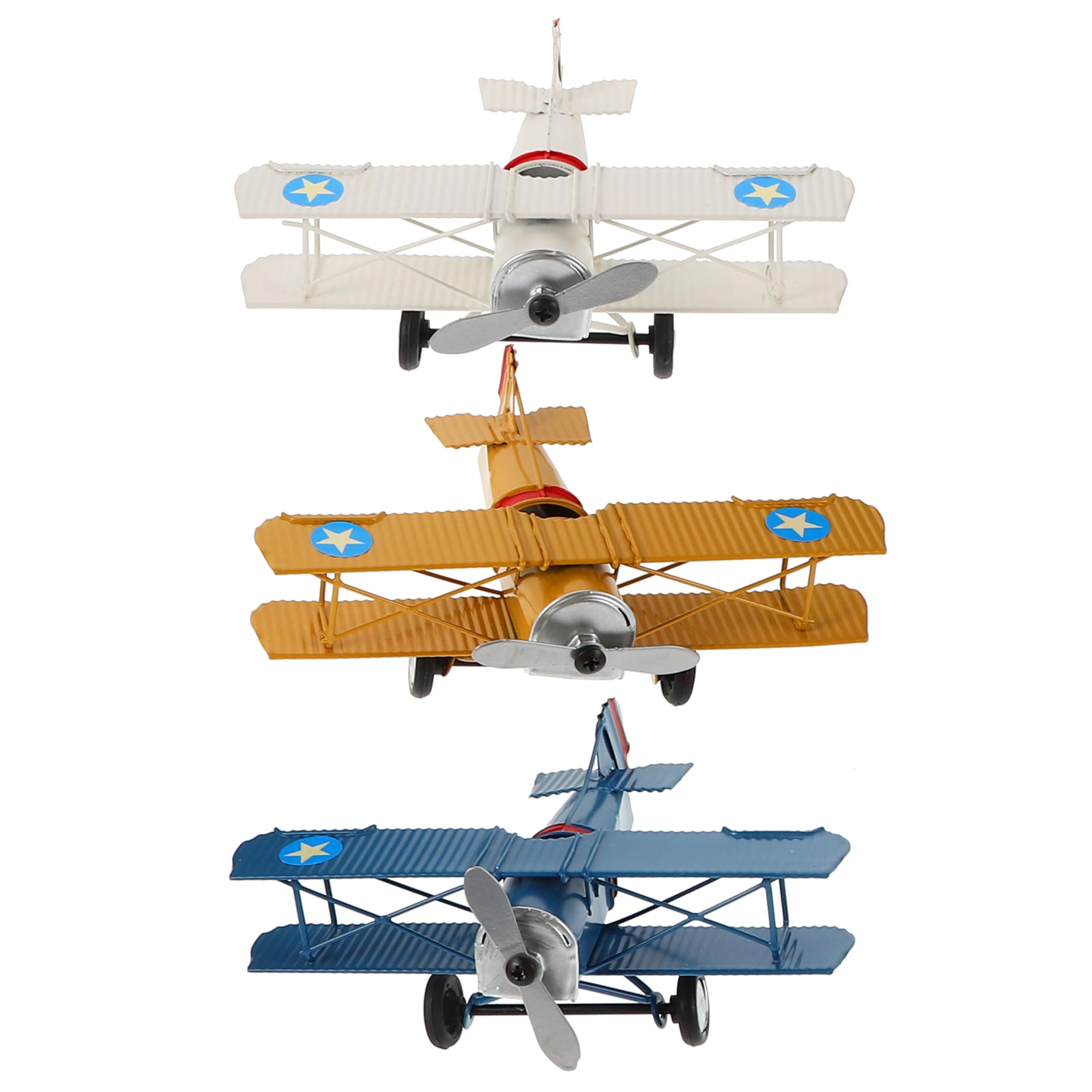 Toyvian Ornamento Aereo Vintage in Metallo Per Decorazione Casa Ufficio Scrivania Di Aeroplano Artigianale Compatto 6.5X5.1X2.4 Pollici