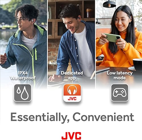 Miniatura 6 de JVC Nuevos auriculares inalámbricos de oreja abierta con controladores grandes de 0.630 in para un sonido potente, uso de un solo oído, tamaño
