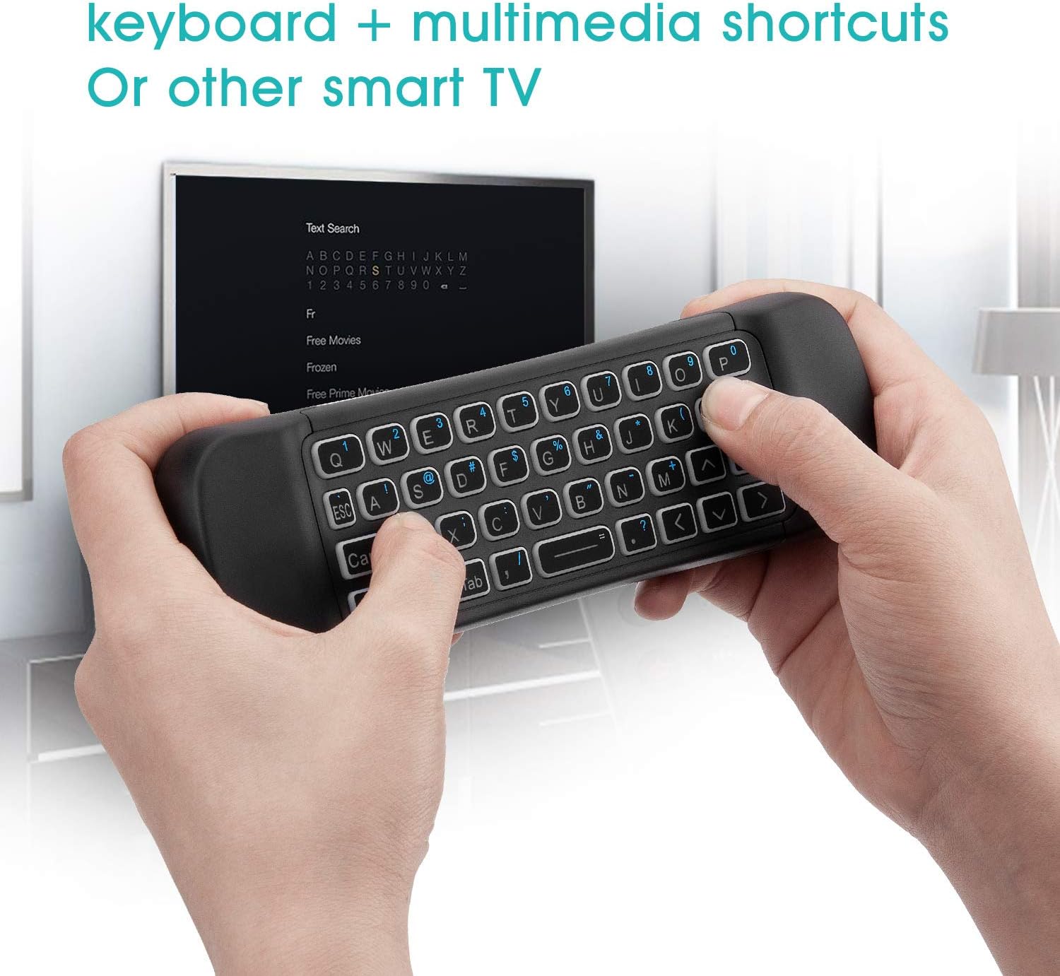 Rii MX6 keyboard in use for text input on a smart TV