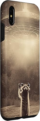 Vista 18 de iPhone 11 Pro Max Vintage alien raccoon UFO Alien Case