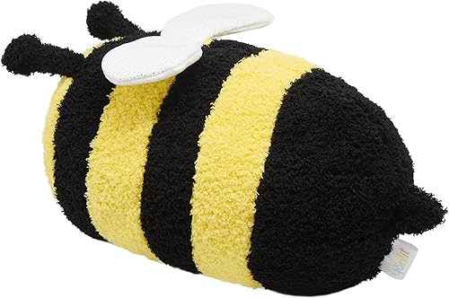 Miniatura 5 de Peluche de abejorro mullido con cara sonriente y alas blancas, juguete de abeja de peluche súper lindo, excelente regalo para niños o miel, 12