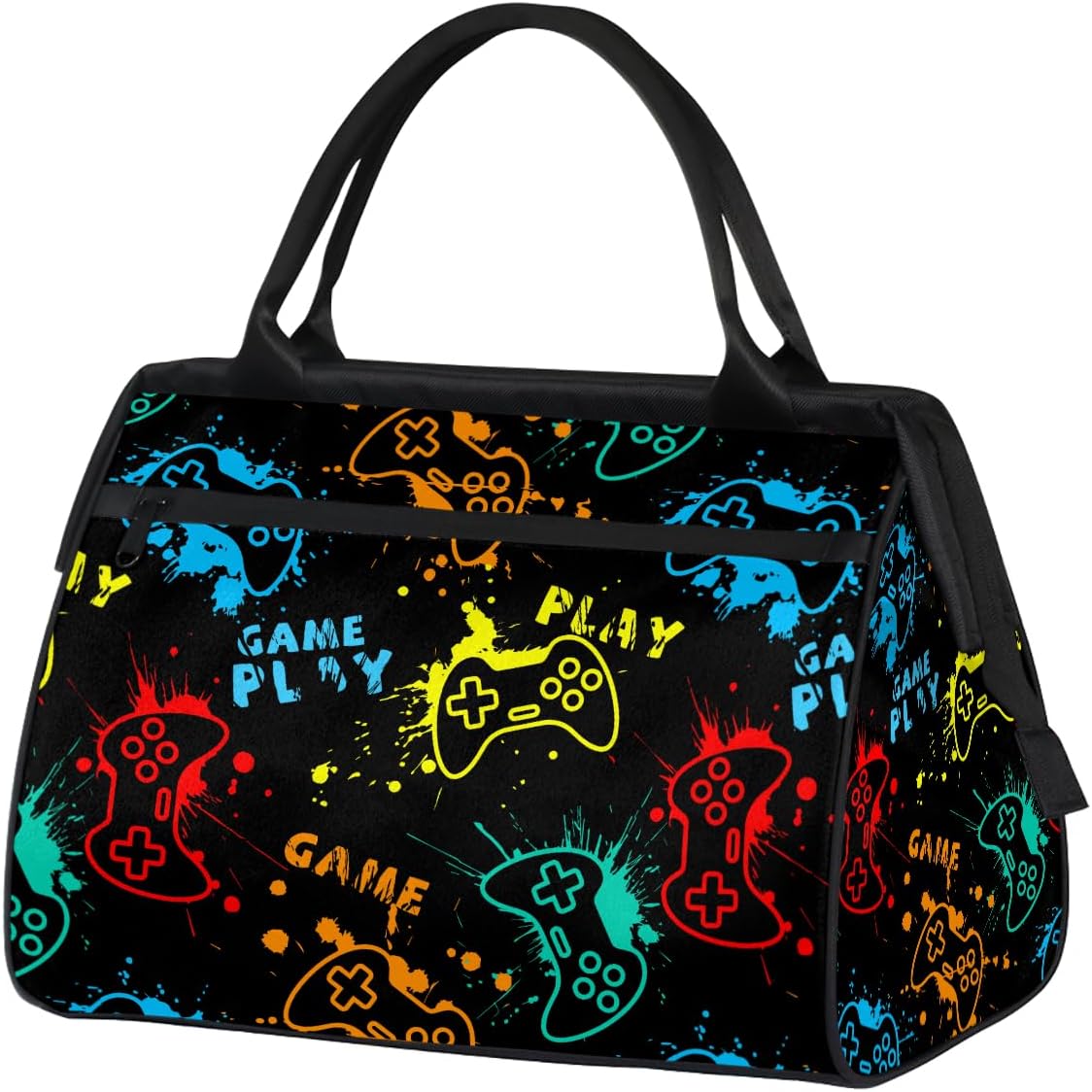 Sports Duffel Bags for Kids - Carry On Travel Gym Bag Waterproof Workout Shoulder Tote for Boys Girls Weekender Overnight Duffel for Swim Dance Camp(Game Video)