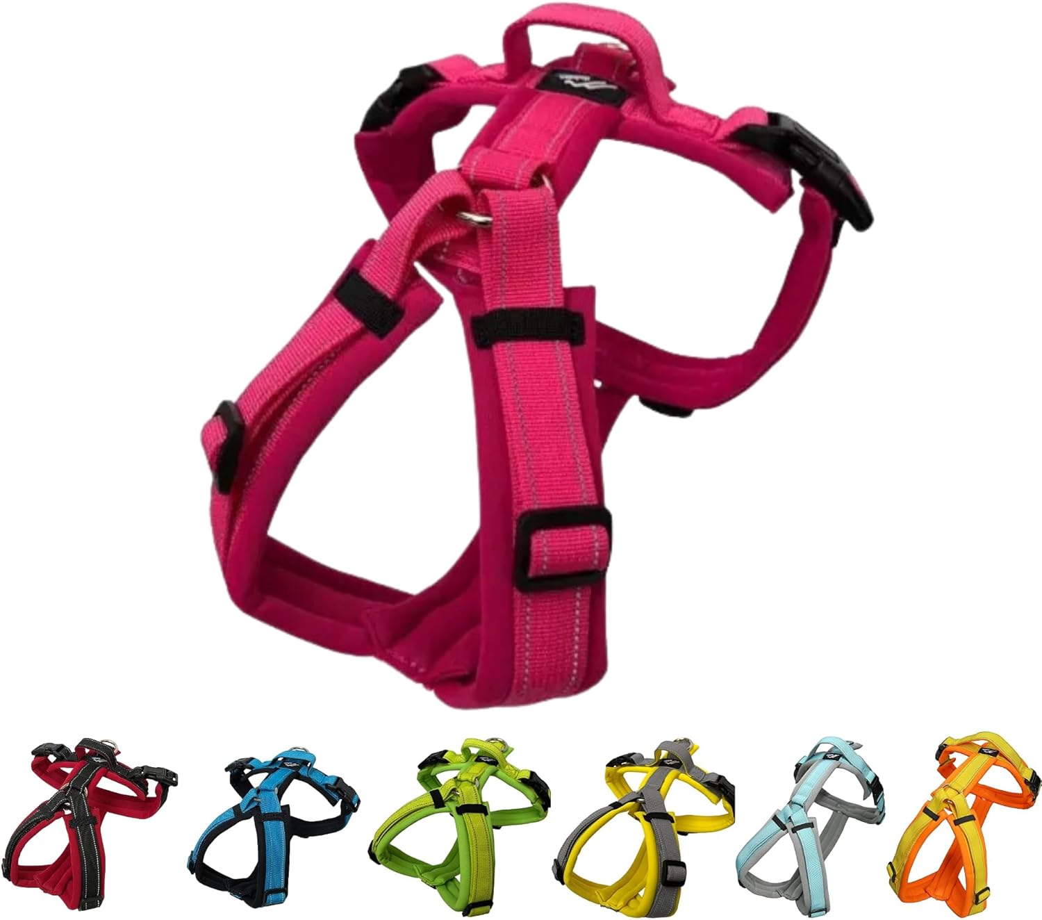 [白山:Hakusan] Zero Dog Harness Basic Type, Safe - No chocking/Hard to Disconnect, Great fit - Easy Put on and Off/Adjustable, Reflector, S - Medium Dog, Two-Tone Gray × Mint