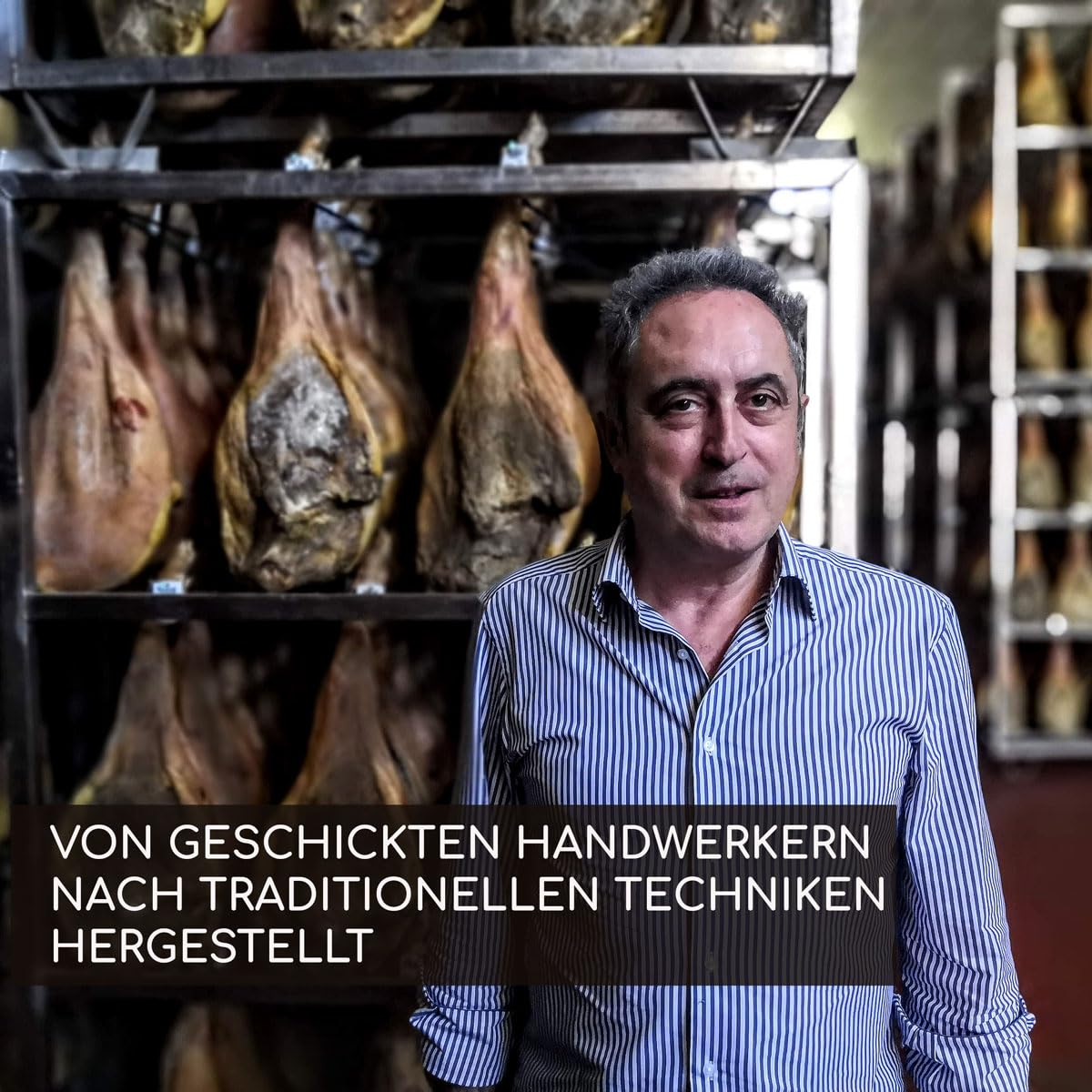 Jamon Serrano Spanischer Schinken-Set | 3,5 kg Paleta Serrano Gran Reserva | 100% Natürlich - Ohne Zusatzstoffe oder Konservierungsmittel | Great Taste Awards 2020 | Gold Star Gewinner Serrano