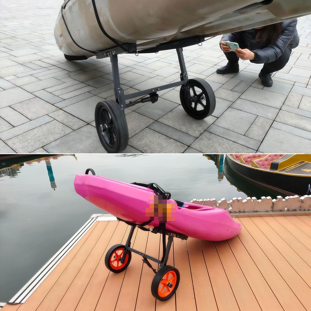 Faltbarer Kajakwagen, robuster Bootswagen für Kanu, Paddleboard, Schwimmmatte, Jon-Boot, 50 kg Kapazität
