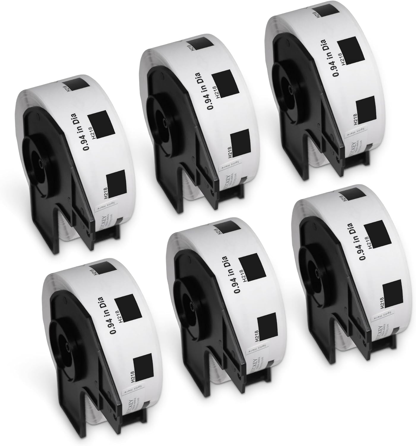 BETCKEY - Removable Film Label Replacement for Brother DK-1218 (Diameter 1"), Durable Waterproof 1 Inch Round Paper Label, Compatible with Brother QL Printers [6 Roll, 6000 Labels]