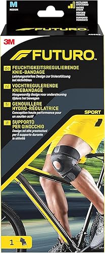 FUTURO Feuchtigkeitsregulierende Knie-Bandage, Größe M (38,1 - 43,2 cm) – Bietet