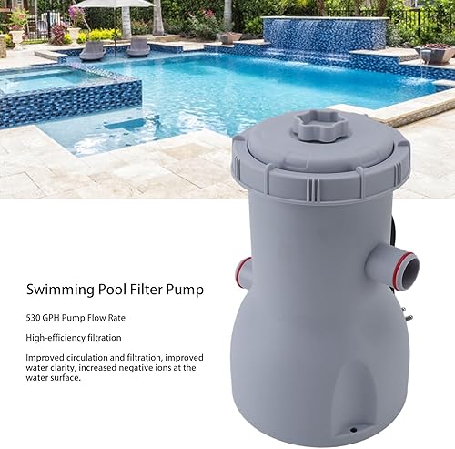 Miniatura 2 de Bomba de filtro de cartucho transparente de 530 GPH para piscinas de tierra, filtración de circulación eficiente, silenciosa con material ABS,
