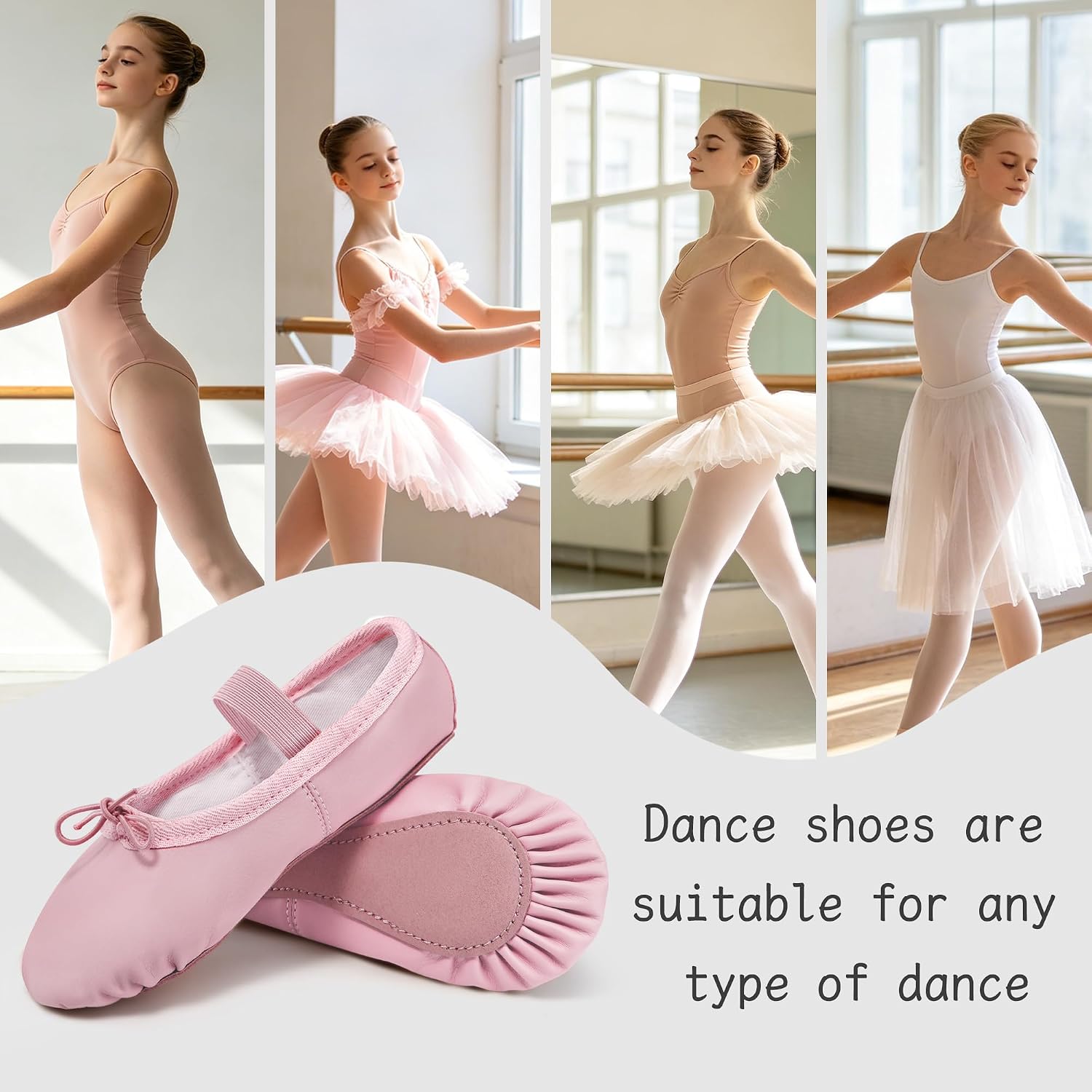 Dynadans Women Ballet Shoes Ballet Slippers Full Sole Yoga Dance Shoes for Adult