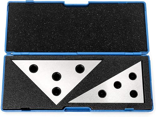 Solid Angle Plate Set, 2 Pcs Triangle Angle Block, 30-60-90 Degree&45-45-90 Degree, Precision Machinist Measurement Tool