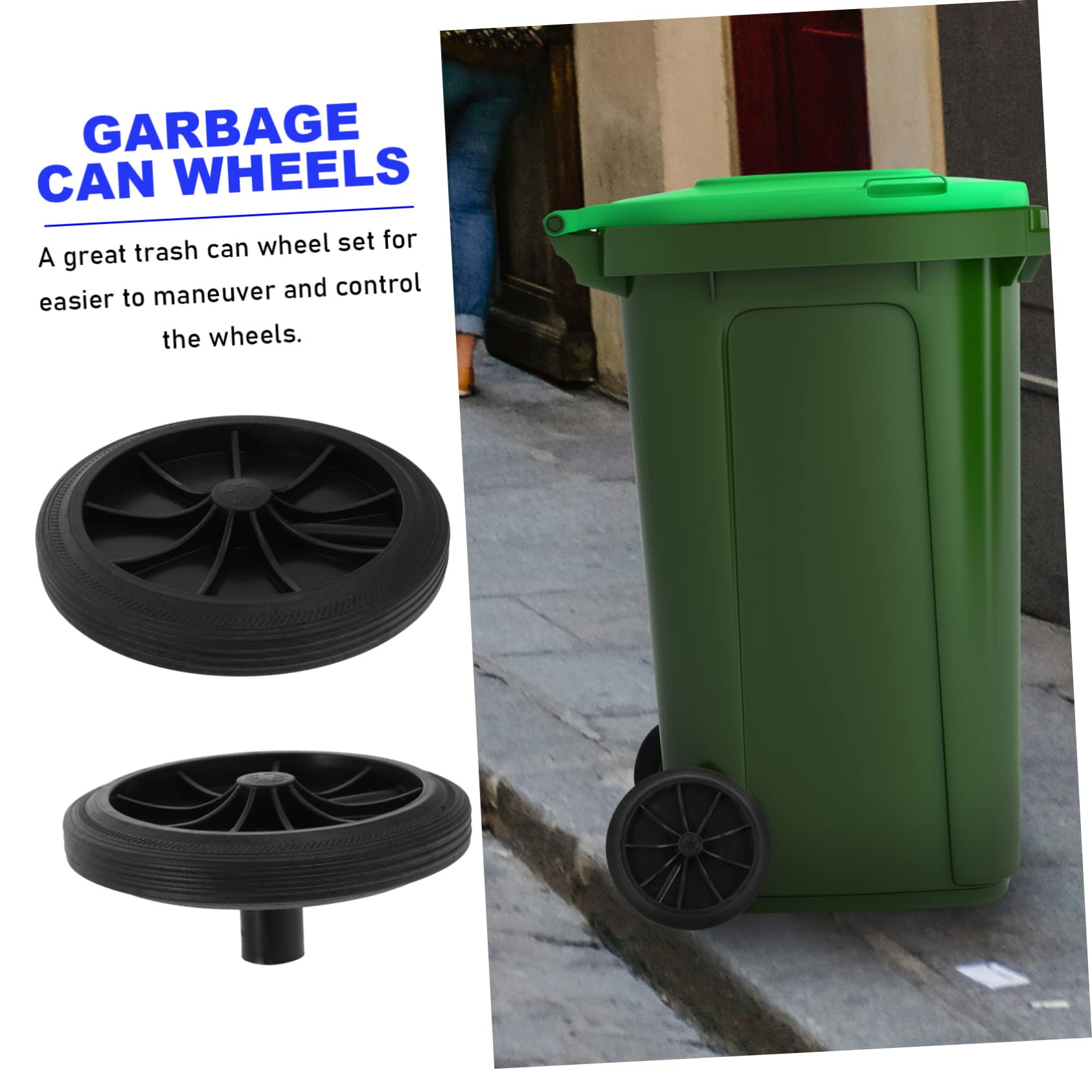 Cabilock 2 Piezas De Repuestos Para Botes De Basura Ruedas De Plástico Caja De Almacenamiento De Plástico Para Exteriores Ruedas De Servicio Pesado Carretilla Ruedas De Plástico Para