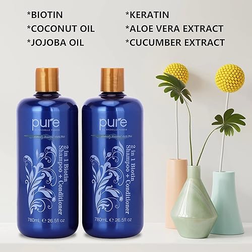 Miniatura 3 de Combo de champú y acondicionador de biotina para un cabello más grueso y saludable. Champú estimulante voluminizador para todo tipo de cabello.