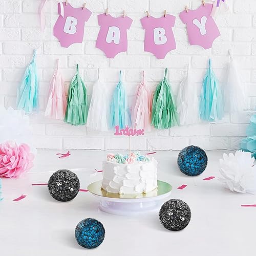 Miniatura 7 de Bolas decorativas de mosaico, 4 unidades, esferas de mosaico, esferas decorativas de vidrio, orbes decorativos, esfera de mesa para relleno de