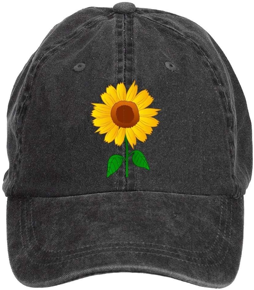Women's Butterflies and Daisies Sunflower Baseball Cap, Adjustable Vintage Dad Hat