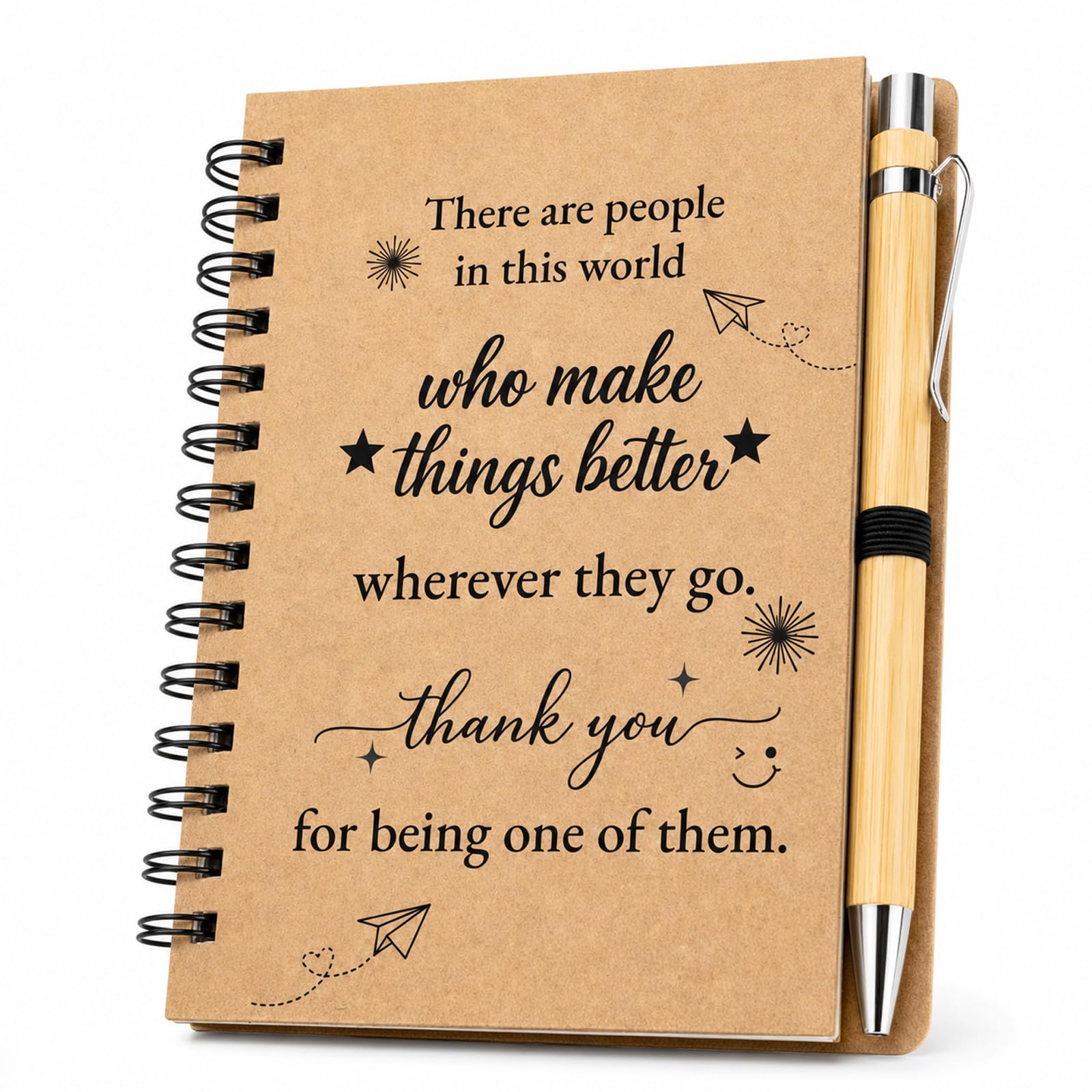 Leaving Gifts for Colleagues Women, A6 Spiral Kraft Notebook with Pen, Thank You gifts for Women Men, Work BestiePresent, Goodbye Gifts for Colleagues, Teacher Nurse Appreciation, Colleague Leaving