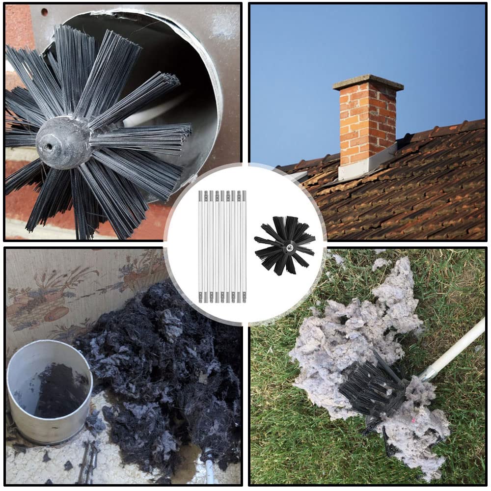 Kit Pulizia Camini MOCNT - Spazzola Nylon 150mm, 20 Aste Flessibili | Per Tubi E Condotti - Foto 8