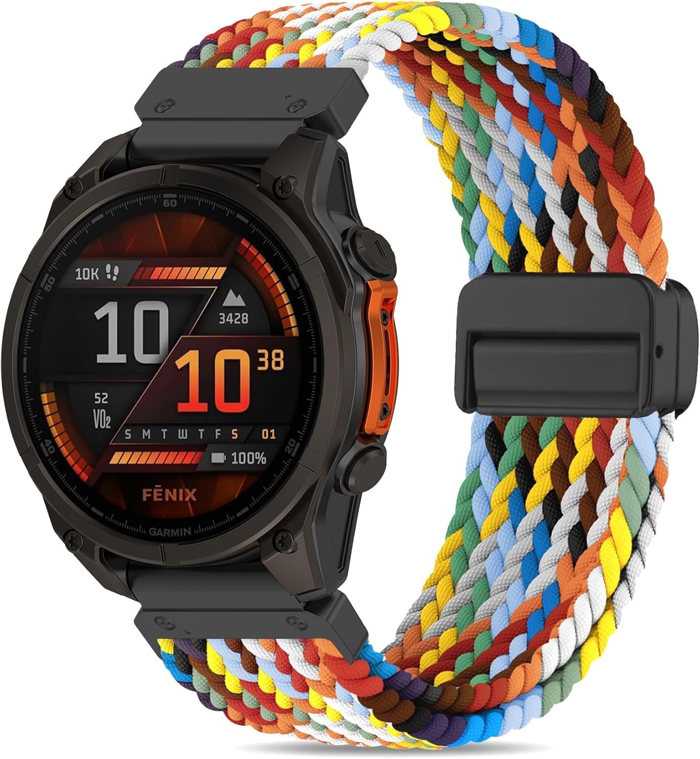 Laband QuickFit 20mm Magnetic Braided Compatible with Garmin Fenix 8 43mm Watch Band/7S/7S Pro/6S Pro/6S/5S/5S Plus/Epix Pro 42mm,Stretchy Nylon Elastic Fabric Strap for Instinct 2S/Approach S70 42mm