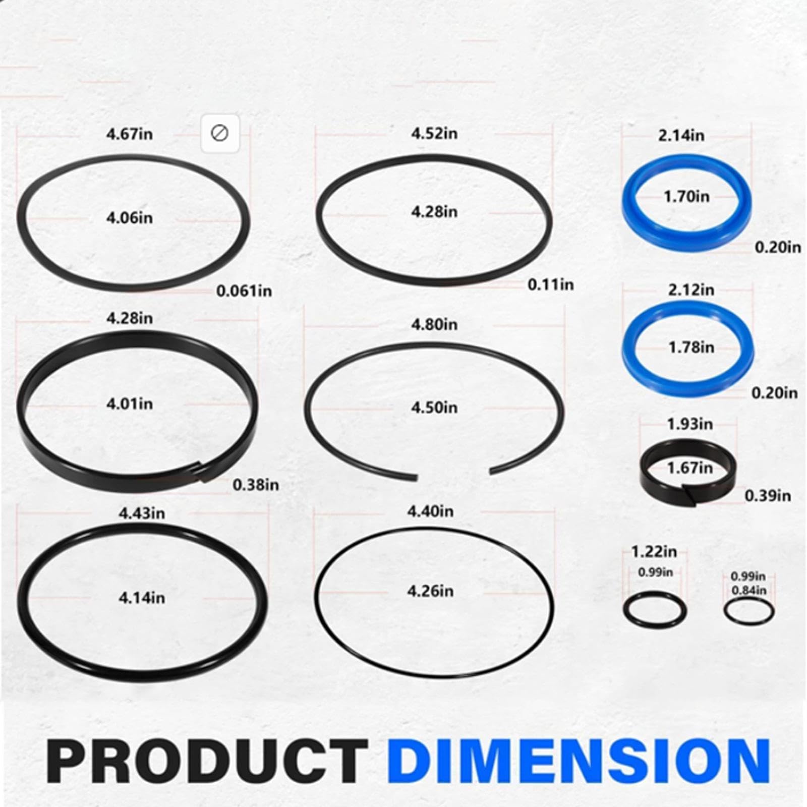 Amagogo Hydraulic Log Splitter Cylinder Rebuild Seal Kit Direct Replaces Easy to Install Hydraulic Cylinder Rebuild Kit