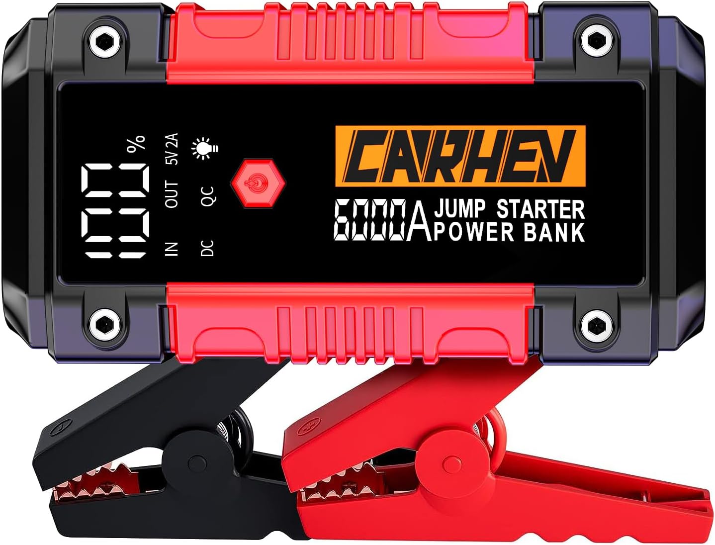 6000A Jump Starter Power Pack, Car Battery Booster Jump Starter (up to 10.0L Gas or 10.0L Diesel Engine), 12V Car Starter Power Bank with USB QC 3.0, Jump Pack With DC Output