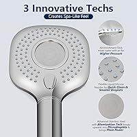 Vista 4 de Cabezal de ducha filtrado con mano, cabezal de ducha desmontable de 3 modos de alta presión con filtro suavizador de agua KDF-55 para agua dura