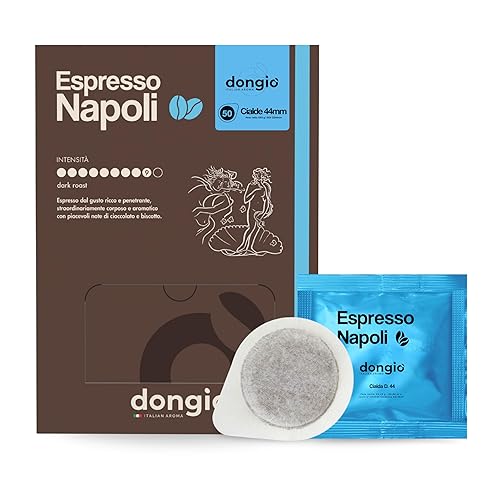 Dongiò Caffè Espresso Napoli - 50 cápsulas de espresso fáciles de servir (ESE 1.732 in) - Café tostado oscuro (intensidad 910) - Tostado y mezclado