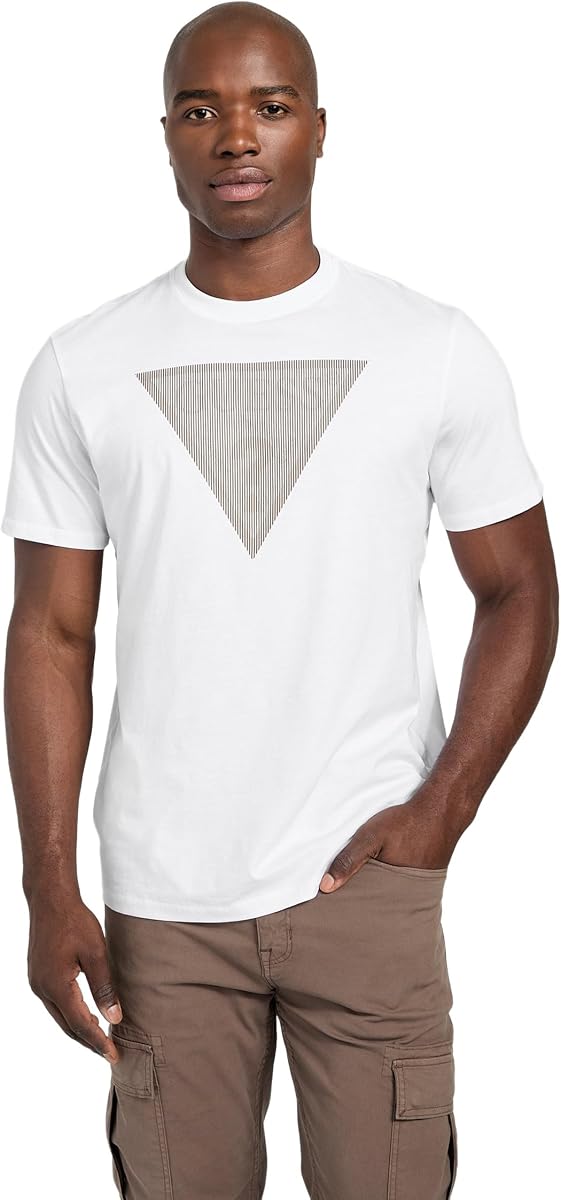 GUESS Men's Eco Short Sleeve Triangle Logo Tee