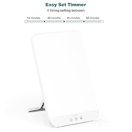 Wobrikosee Light Therapy Lamp, Ultra-Thin UV-Free 10000 Lux Therapy Light, Timer Function, Adjustable Brightness Levels, Two Color Temperature, 90 Rotatable Stand for a Happy Life