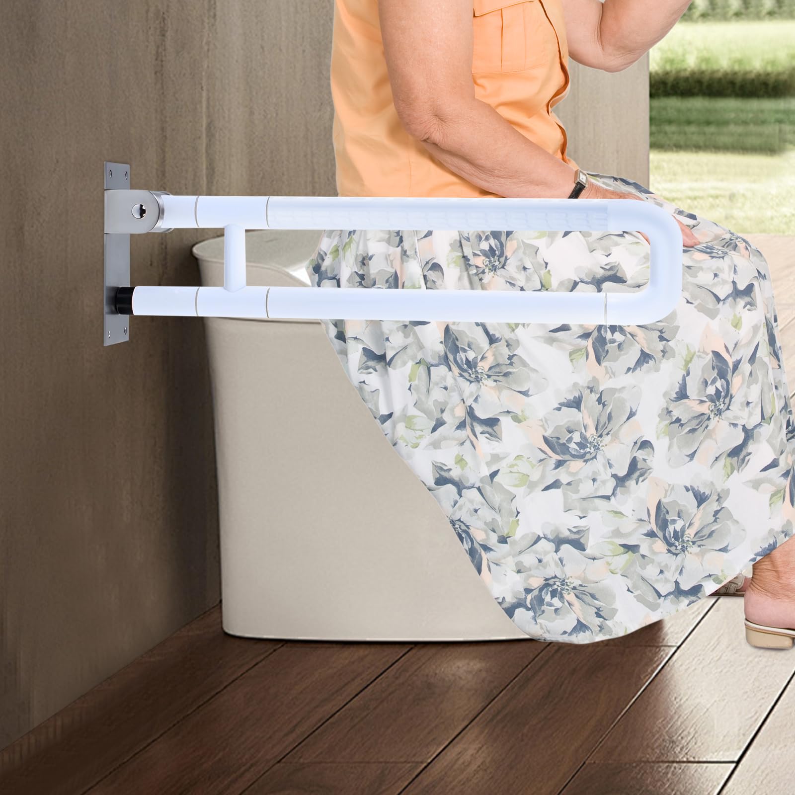 Uchwyt ze stali nierdzewnej, składany, 60 cm, udźwig 500 kg, uchwyt prysznicowy, pomoc w wstawaniu, poręcz do łazienki i toalety, uchwyty dla seniorów, osób niepełnosprawnych