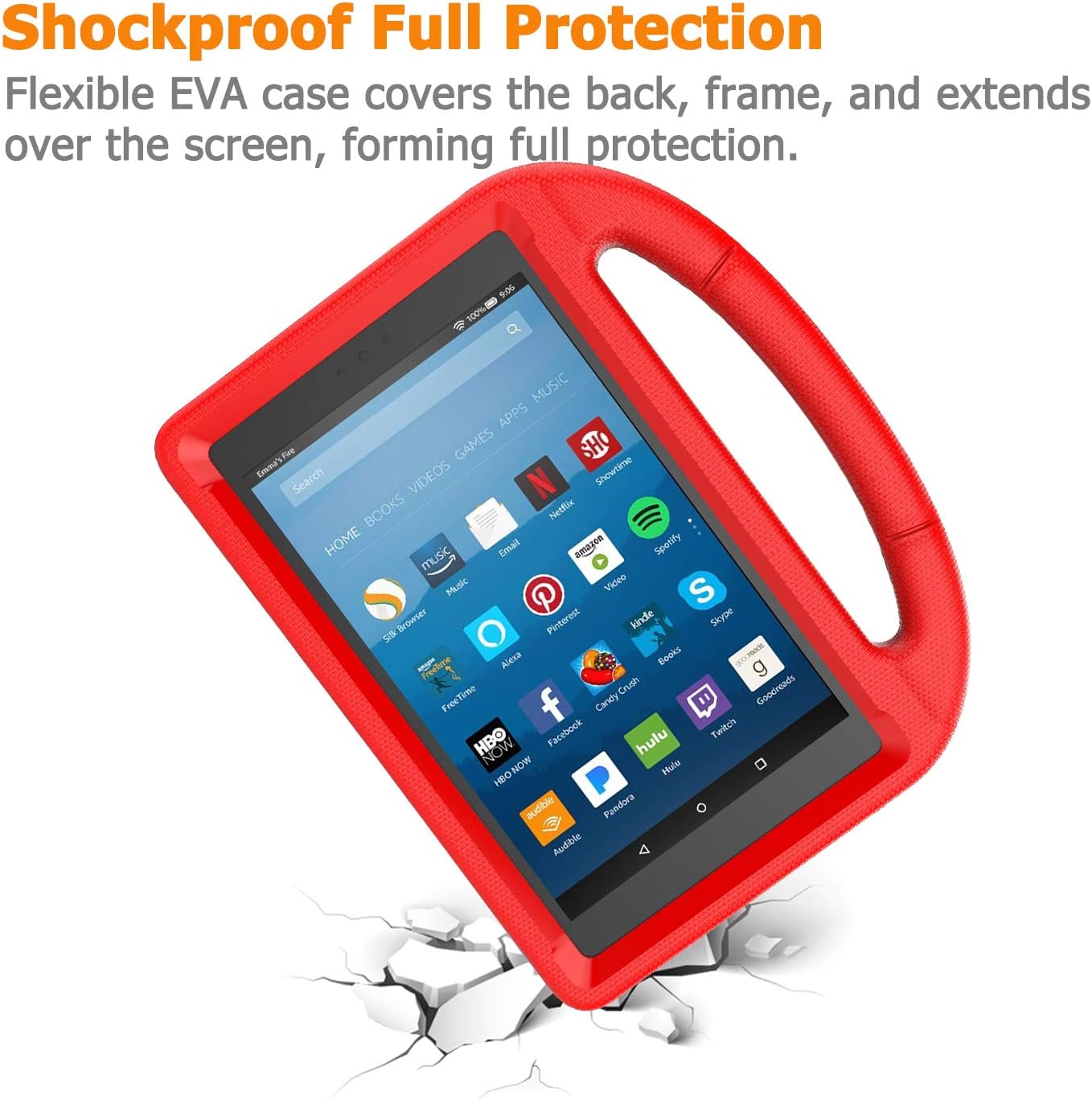 LEDNICEKER Kids Case for Fire HD 8 2018/2017/2016 - ShockProof Handle Friendly Convertible Stand Kids Case for Fire HD 8 inch Tablet (7th & 8th Generation Tablet,2016 & 2017 & 2018 Release) - Red