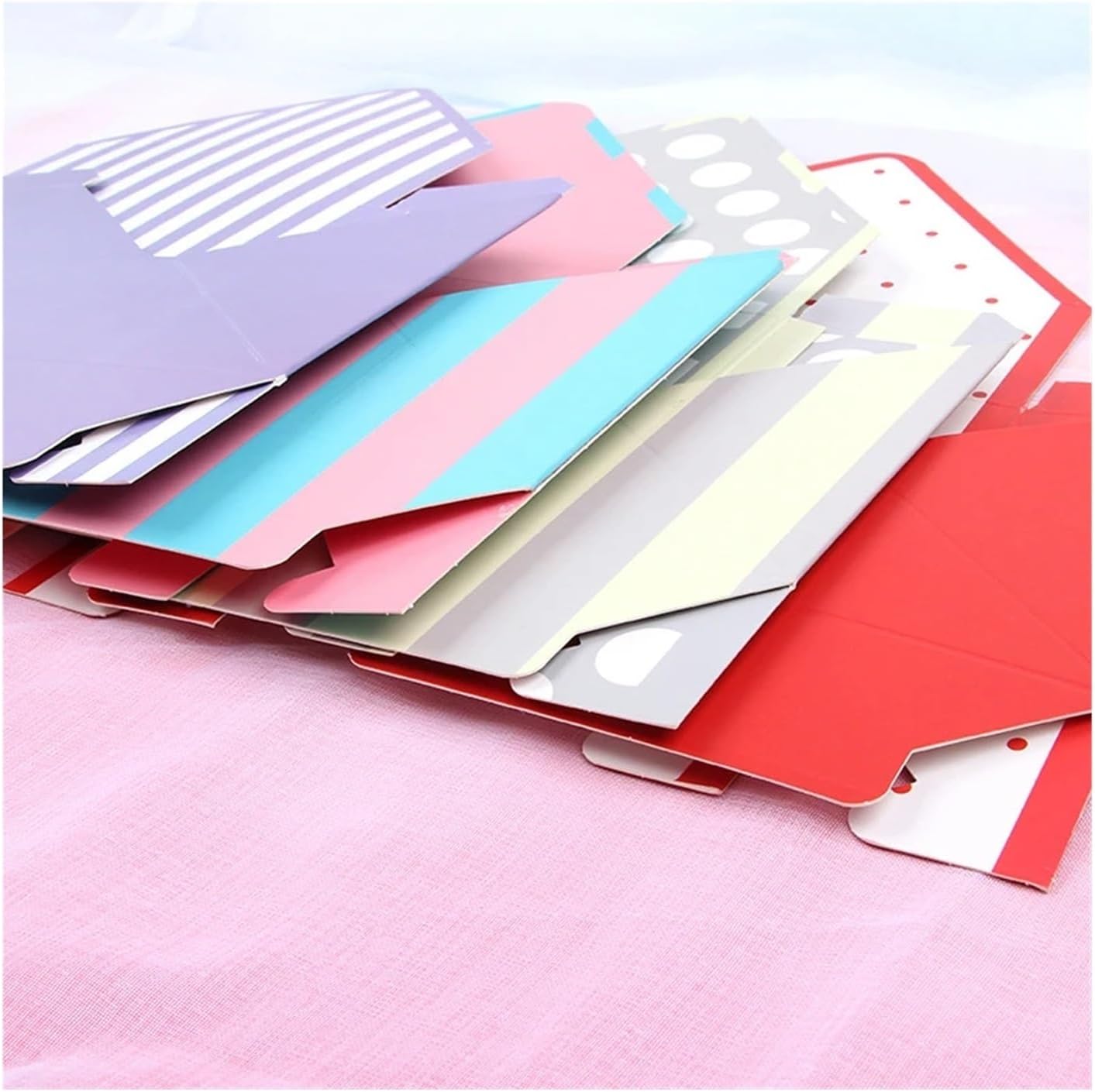 Dnyucen Valentine Envelope Flower Boxes 10PCS Striped Romantic Holder for Wedding Engagement Party Bouquet Gift Storage