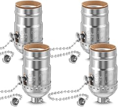 4 Pcs Pull Chain Lamp Socket Replacement,Silver
