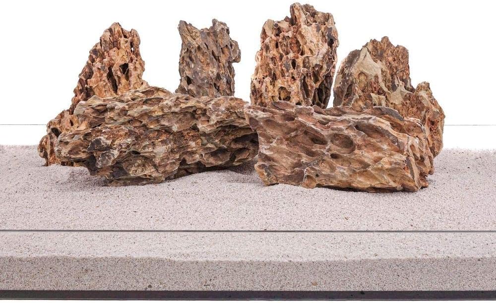AQUARISTIKWELT24 Pro Stone Aquarium Decoration Dragon Stone Brown Natural Stones 2-3 kg Rock No. 64 Pagoda Decoration Aquascaping