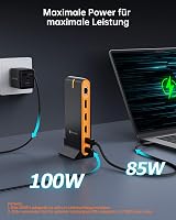 NOVOO 15 az 1-ben USB-C dokkoló állomás 3 monitor támogatással 8K DP és 4K HDMI 7