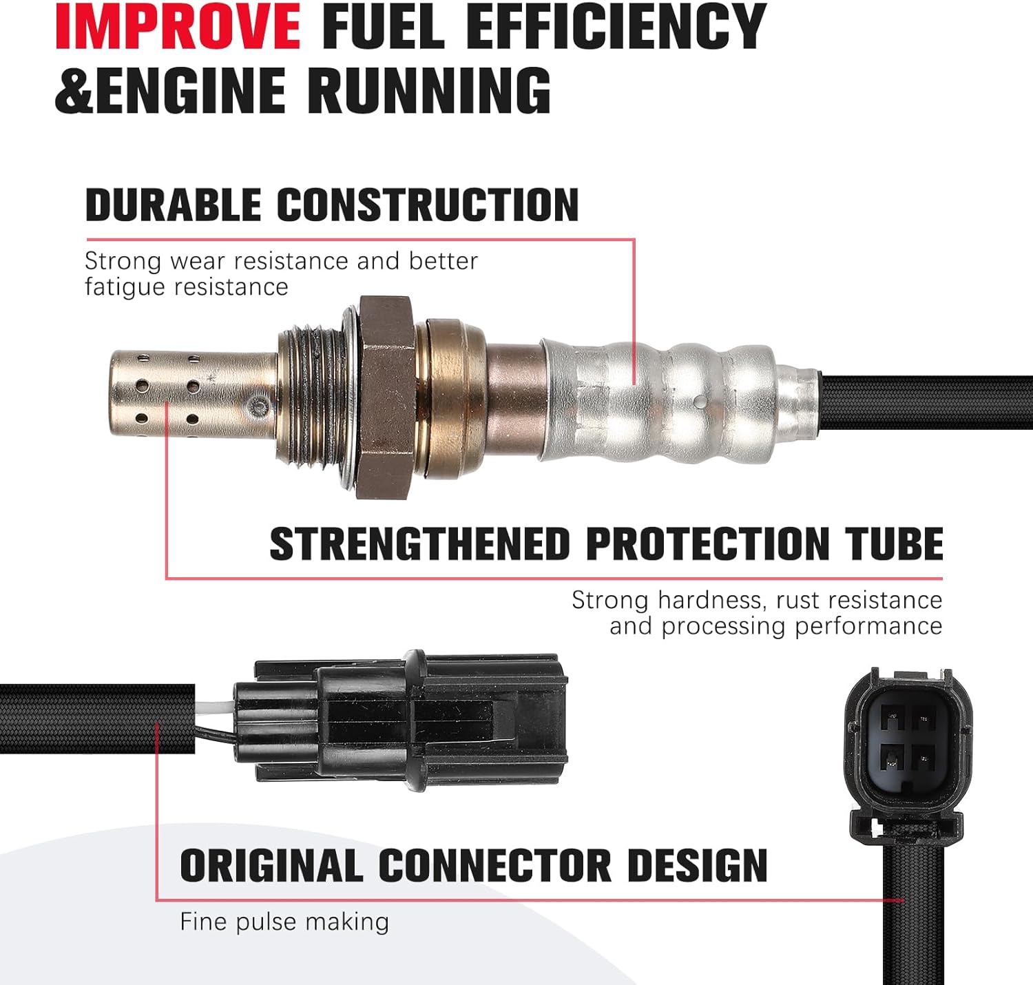 O2 Oxygen Sensor Compatible for Honda Odyssey 2014 2015 2016 2017 3.5L, Downstream Front & Rear, 2-PC Set, Replace# 36532RN0A01