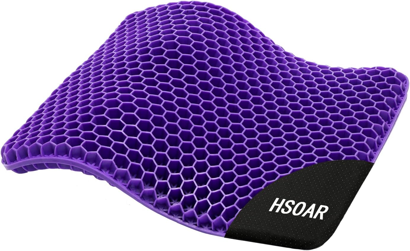 Purple Gel Seat Cushion for Long Sitting – Back, Sciatica, Hip, Tailbone Pain Relief Cushion – Gel Seat Cushion for Office Chair, Cars, Long Trips – Egg Seat Gel Cushion for Wheelchair Pressure Relief : Everything Else