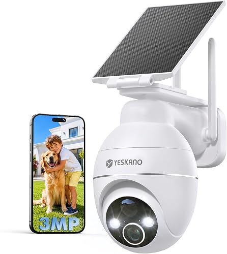 2K Camera Surveillance WiFi Exterieure sans Fil Solaire YESKANO