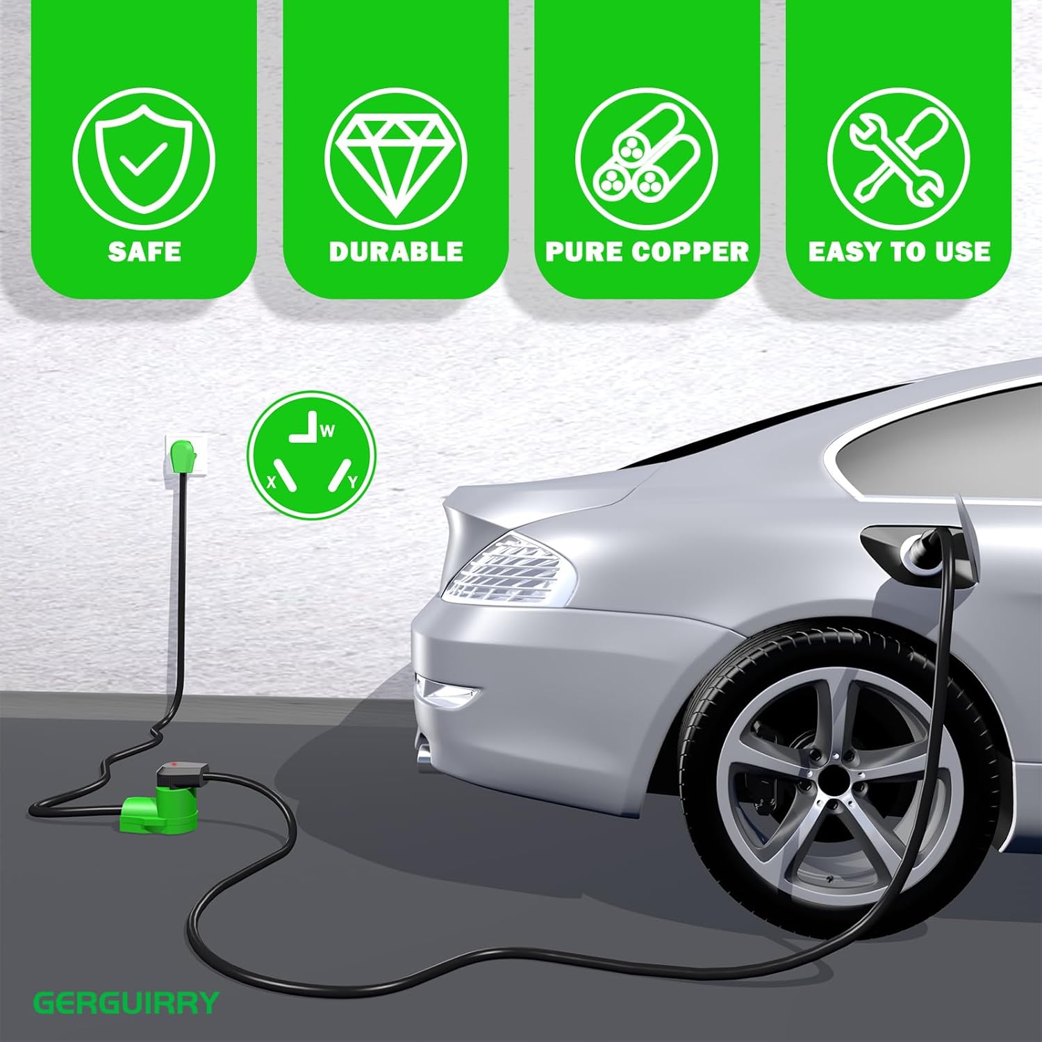 Gerguirry 15 Ft 3 Prong Dryer Extension Cord, 30 Amp NEMA 10-30P to 10-30R, for Dryer/RV/EV Charging, 250V 10-Gauge, Weatherproof & ETL Listed