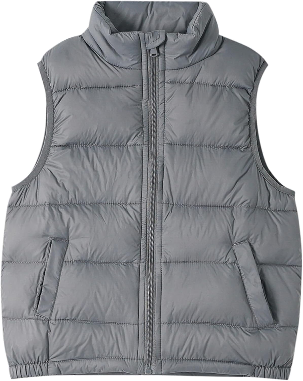 Happy Cherry Toddler Winter Vest Warm Lightweight Puffer Vest Cotton Down Hooded Pocket Zipper Sleeveless Jacket