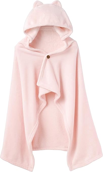 Amazon Co Jp 着るブランケット 猫耳フード付き ピンク 着る毛布 ポンチョ ケープ ショール ボレロ ボタン付き ルームウェア パジャマ 部屋着 ひざかけ 膝かけ 肩かけ フランネル ネコミミ 猫みみ 猫ミミ 防寒 寒さ対策 節約 節電 省エネ エコ 秋冬 暖かい 可愛い