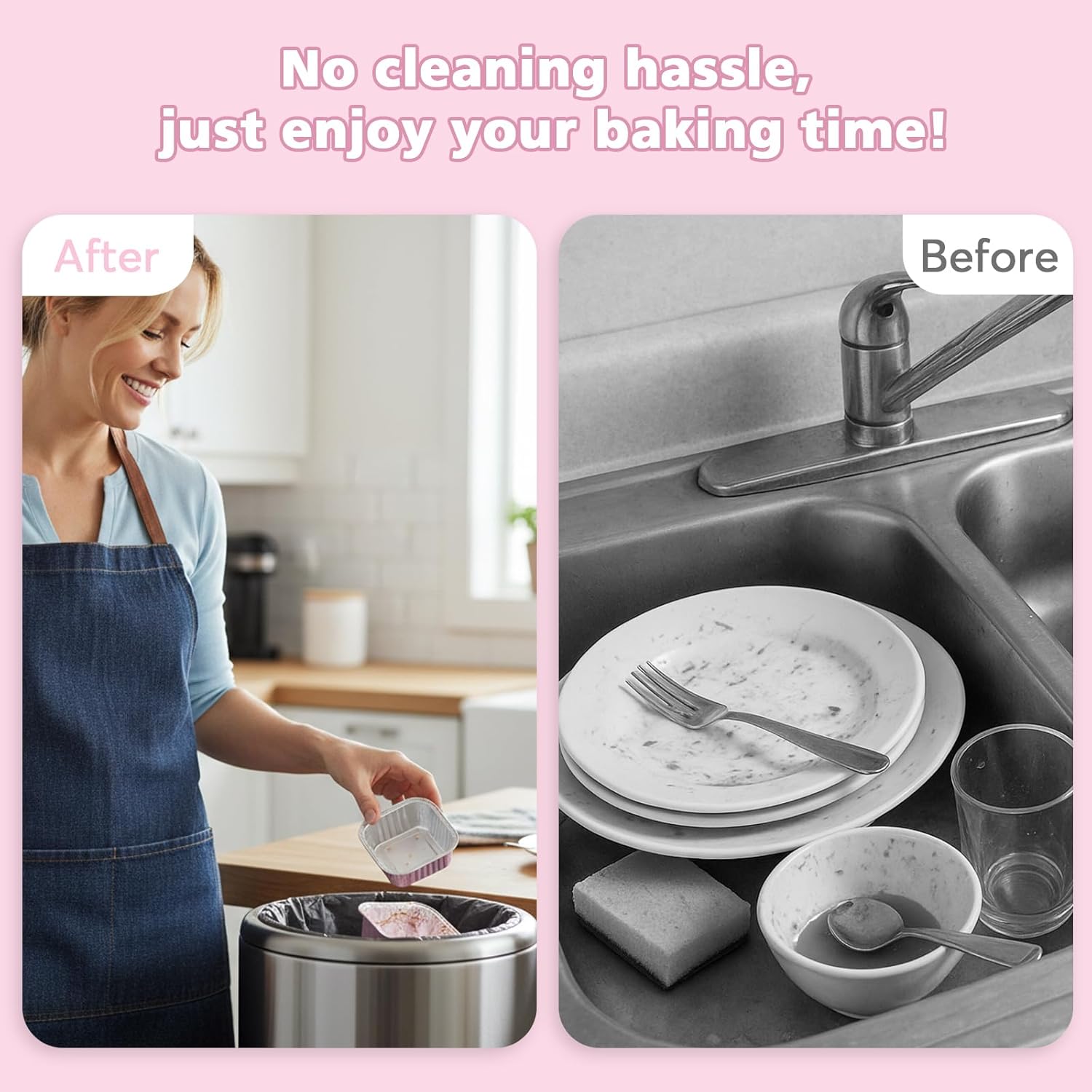 Ruckae 5oz 100 Pcs Square Mini Loaf Pans with Lids-Disposable Foil Dessert Containers,Mini Cake Pans with Lids,Aluminum Dessert Cups for Parties and Weddings (Pink, 5oz) - Image 6