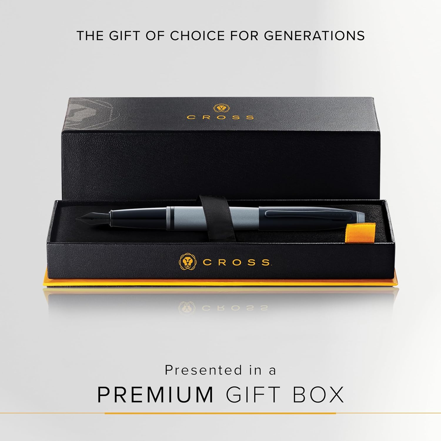 Cross Calais Refillable Fountain Presented in a Luxury Gift Box - Medium Point, Black Ink, Matte Gray & Black