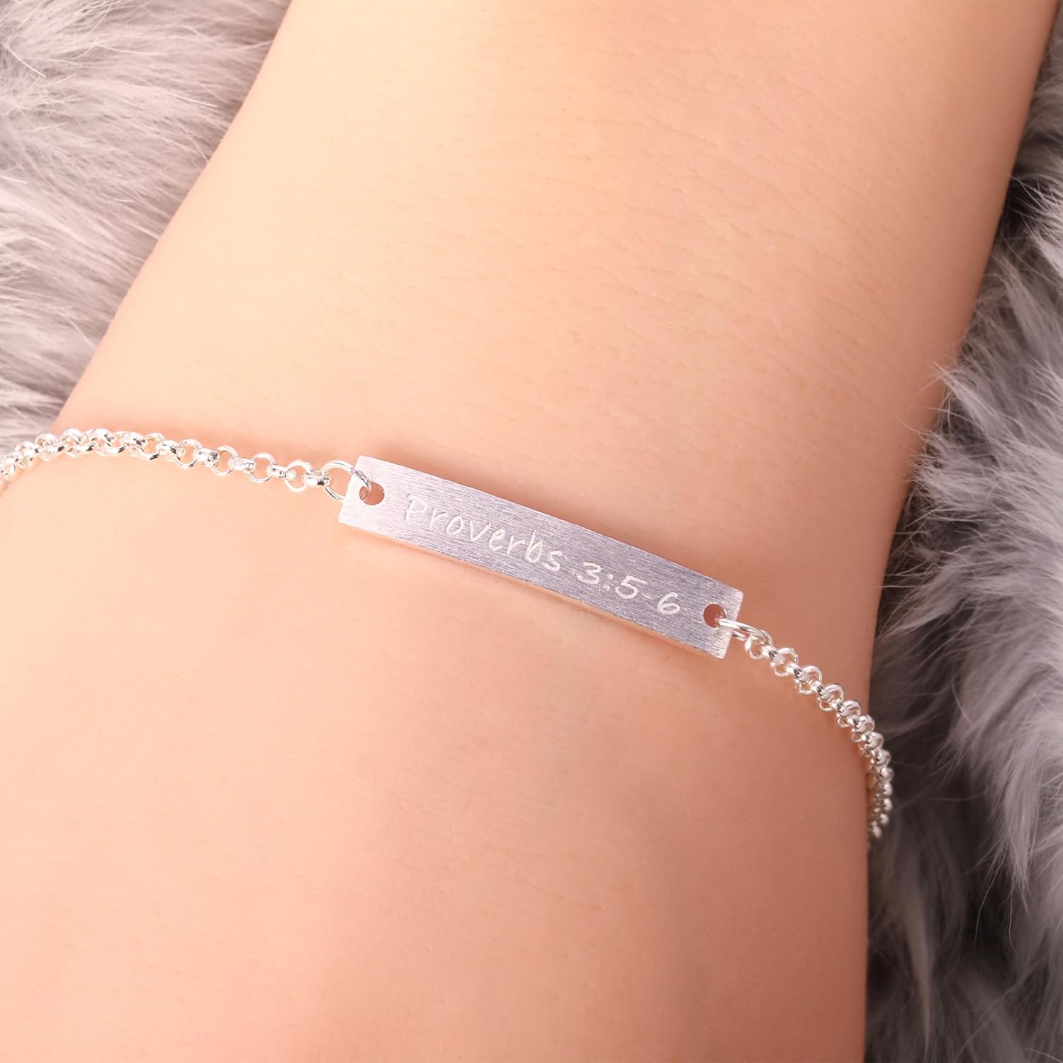 Proverbs 3 5 6 Bracelet for Women, 925 Sterling Silver Bible Verse Christian Faith Jewelry, Inspirational Gift for Her - Image 5